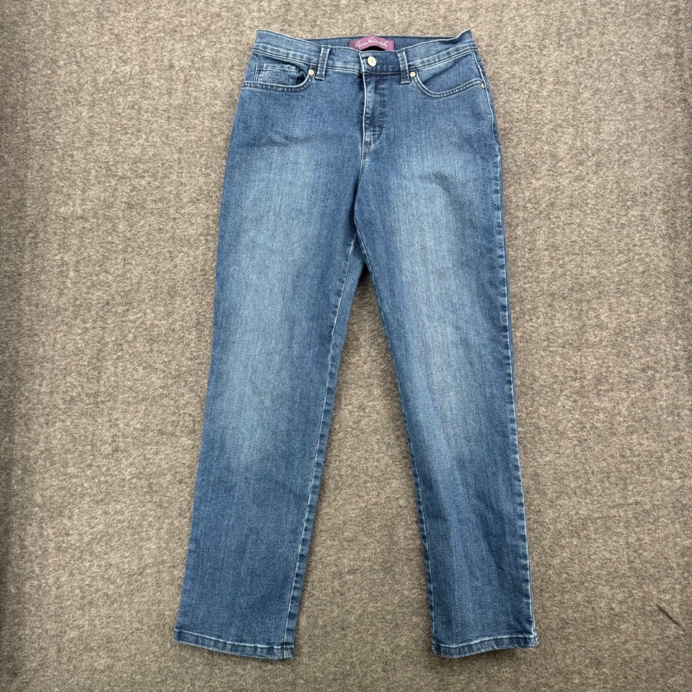Gloria Vanderbilt Amanda High Rise Straight Leg Jeans Medium Wash Blue Womens 6